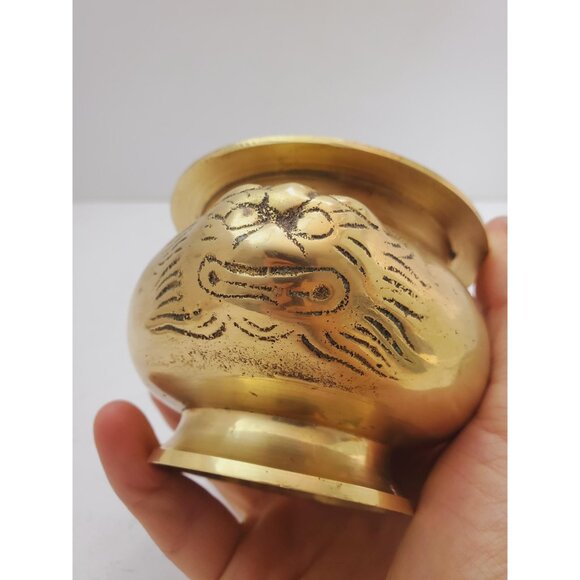 Vintage 1960s brass Planter, Plant Holder, Succulent Pot, brass Plant Po… - Picture 5 of 10